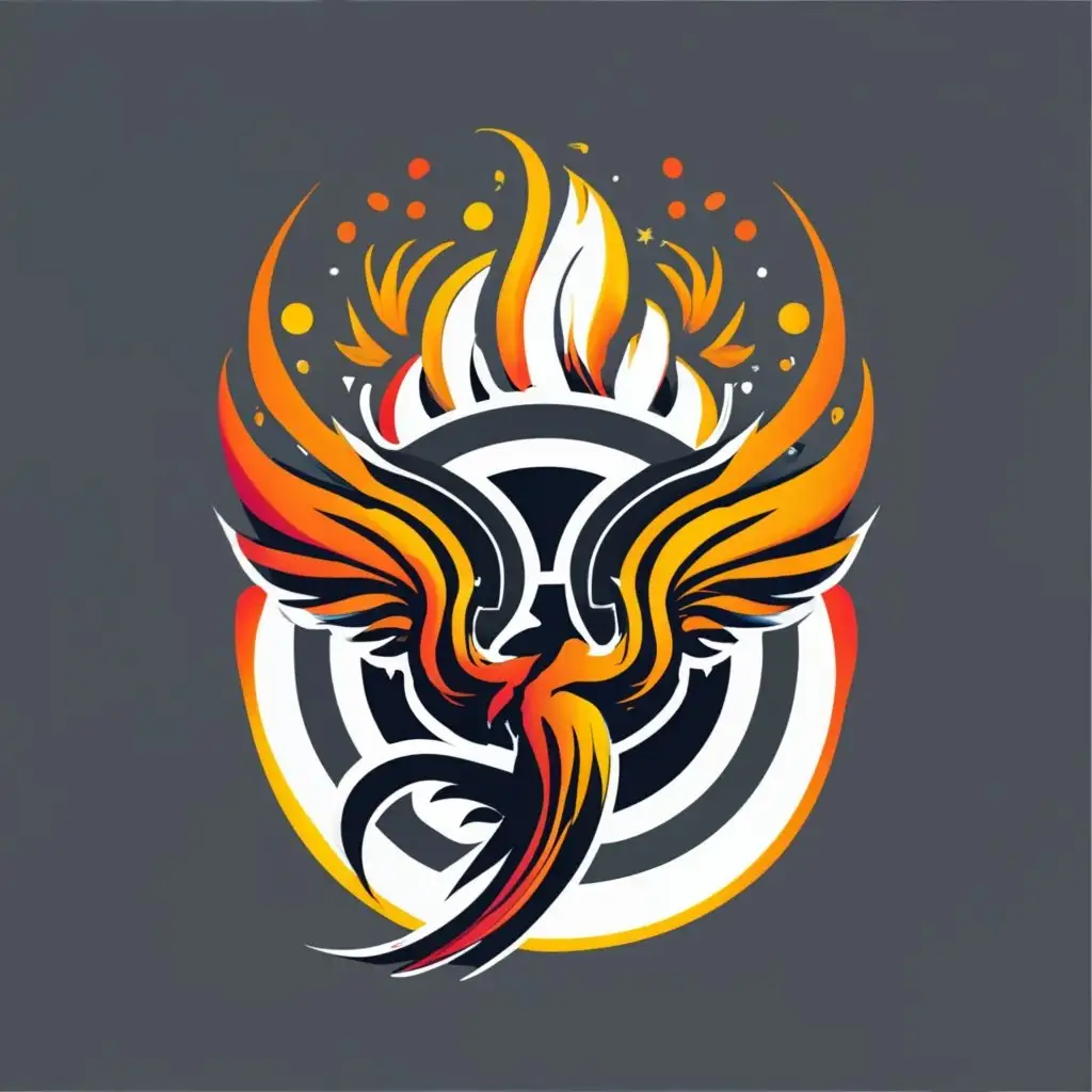 logo, A phoenix with gradient flames, wrapped in a circle of black jiu-jitsu belt with seven degrees., with the text "MIRO'S SPORT", typography, be used in Finance industry