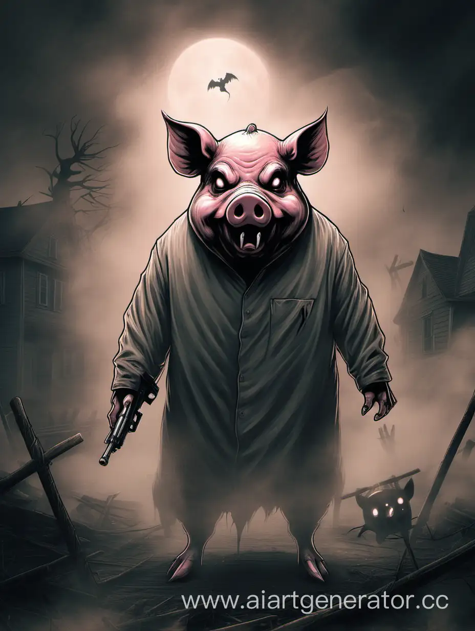 Eerie-Encounter-Sinister-Pig-Ghost-Haunting-a-Moonlit-Forest