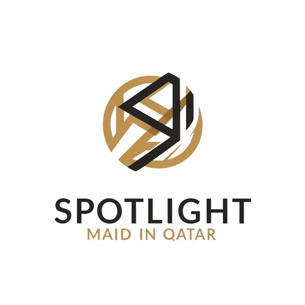 a logo design,with the text "Spotlight", main symbol:Maid In Qatar,Minimalistic,be used in Home Family industry,clear background