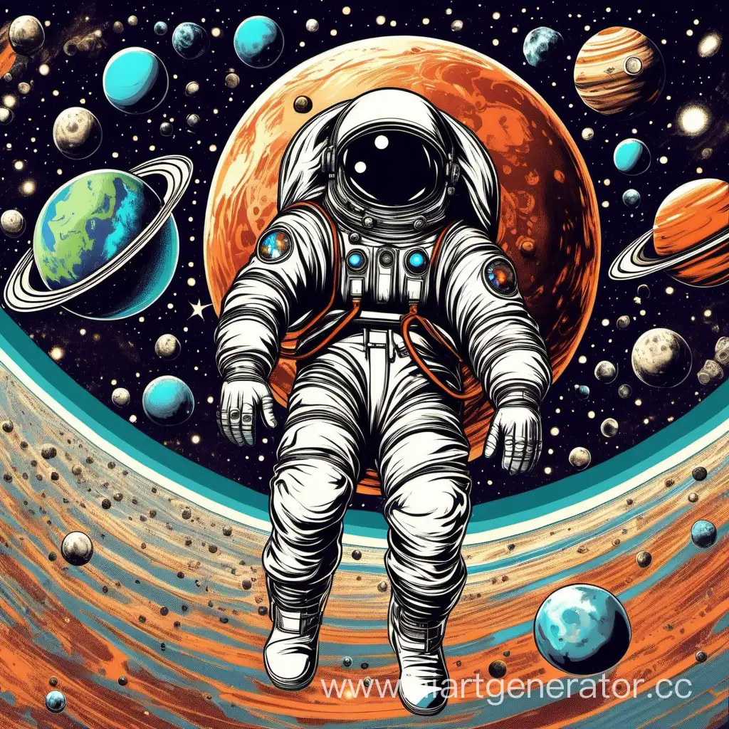 Cosmonaut-in-Zero-Gravity-amid-Planetary-Parade