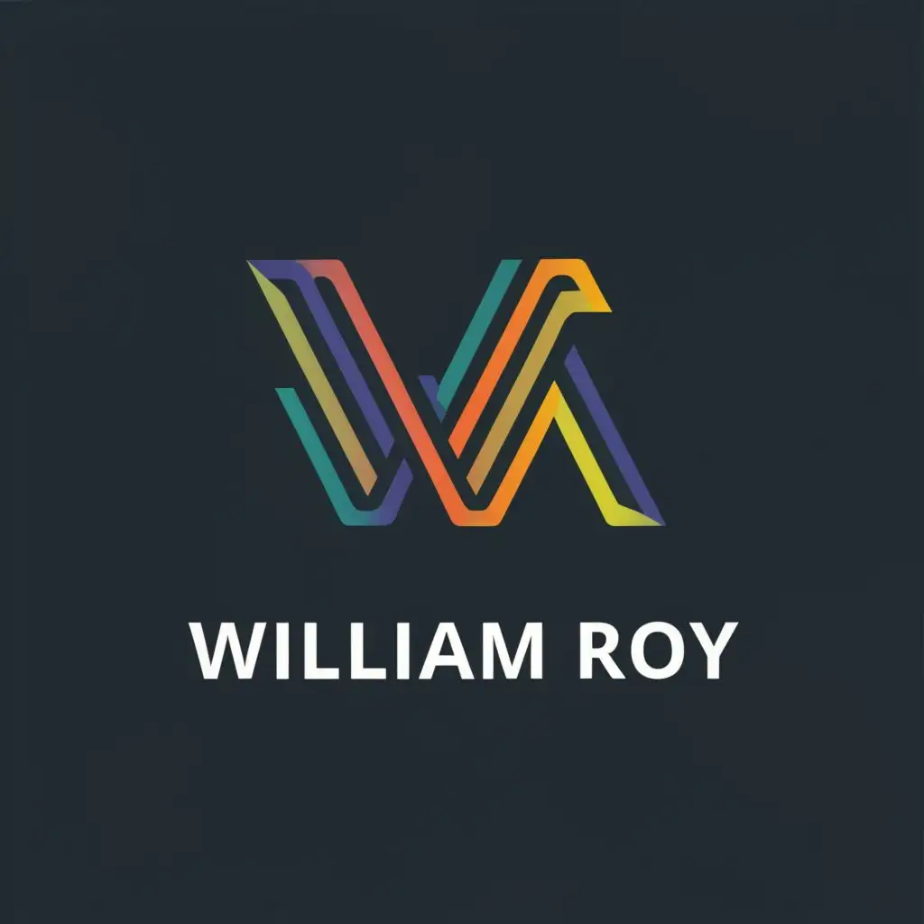 logo, WR, with the text "William Roy", typography, be used in Internet industry