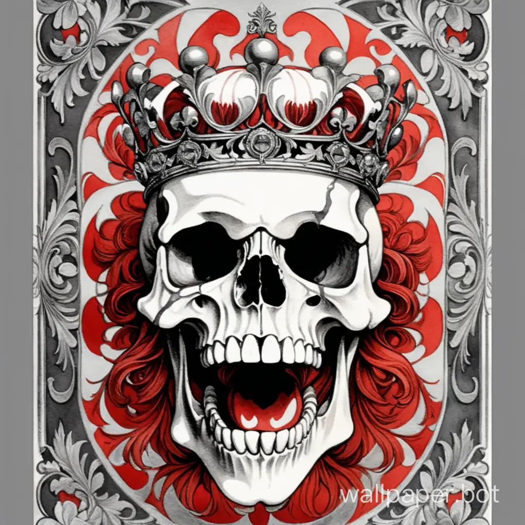 Laughing-Skull-with-Crown-Ornamental-Baroque-Watercolor-Art