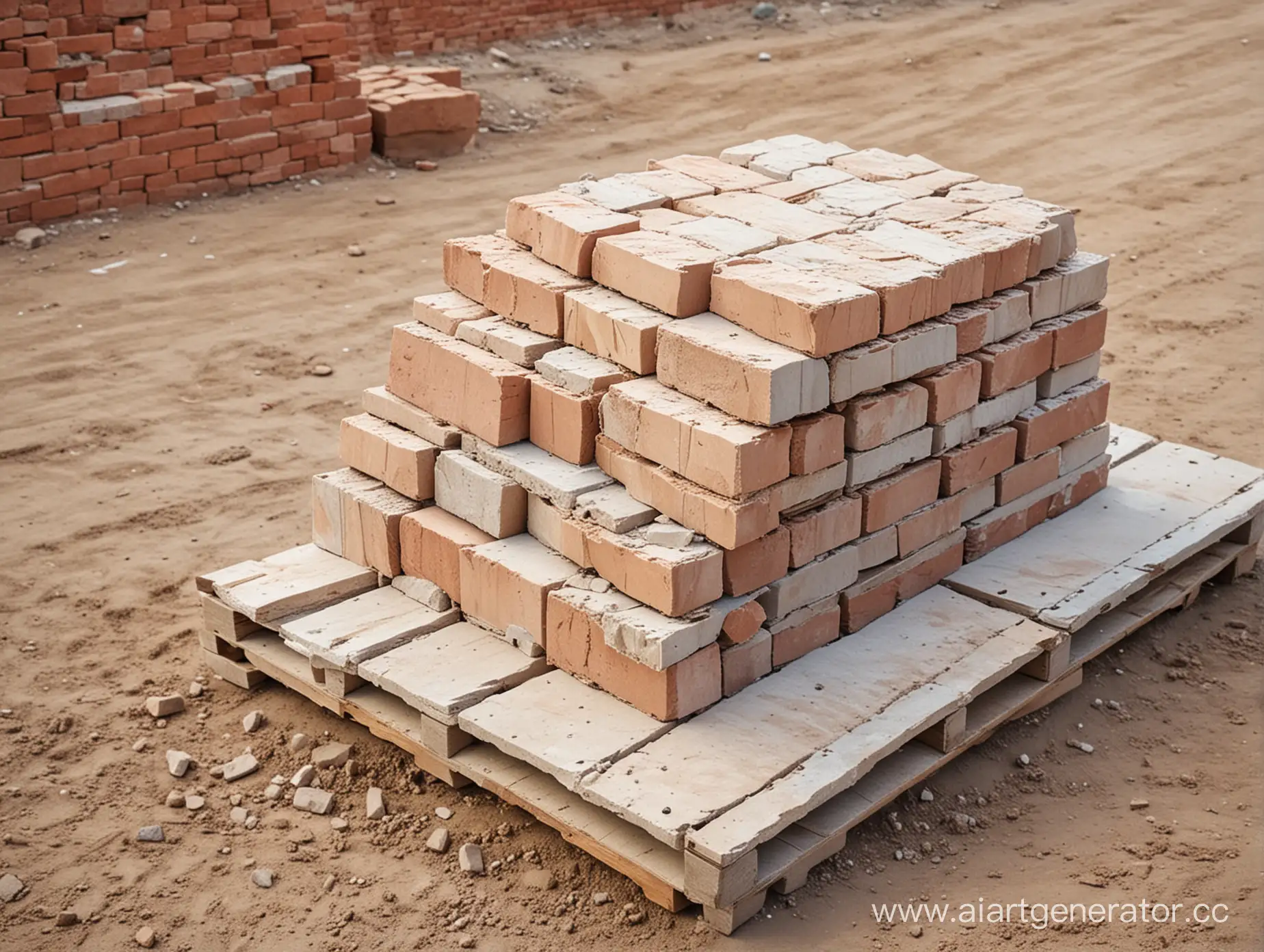 Construction-Site-with-Bricks-on-Pallet