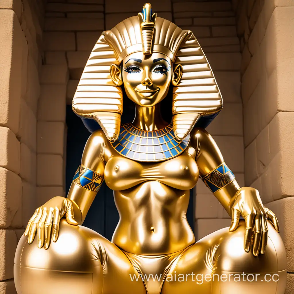 Golden-Latex-Pharaoh-Sarcophagus-Girl-Smiling