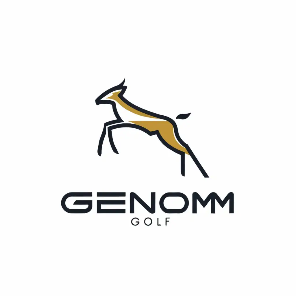 a logo design,with the text "Genom Golf", main symbol:Gazelle,complex,be used in Sports Fitness industry,clear background