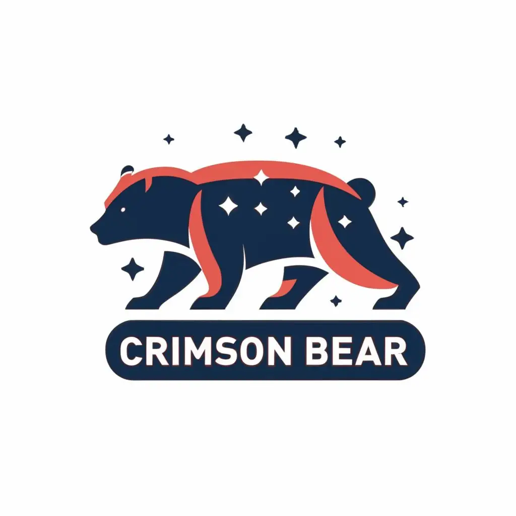 logo, a red bear, less constellation, Dallas, with the text "Crimson Bear Energy", typography, be used in energy industry