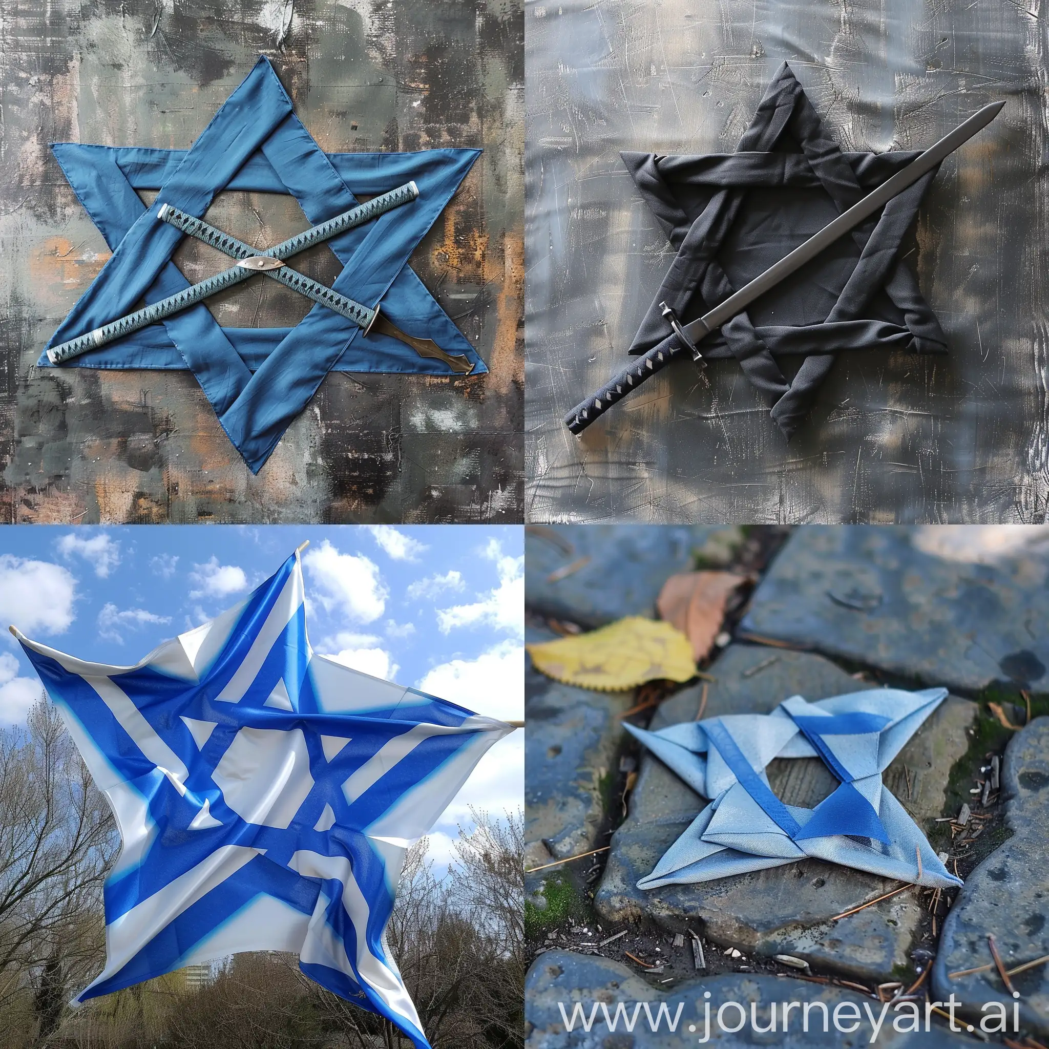 Make the israelian star flag like a ninja star