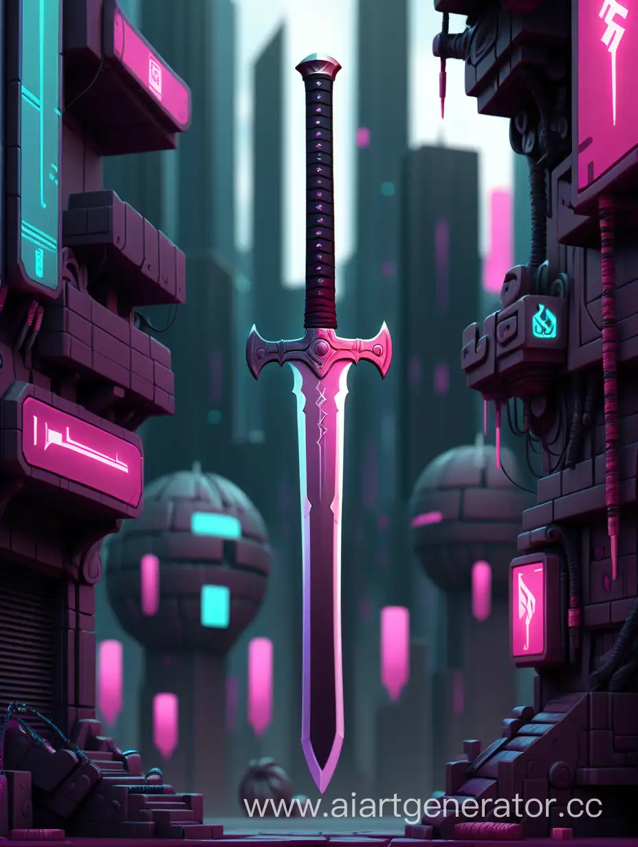 Epic-Pixel-Art-Sword-in-4K-Cyberpunk-Fantasy