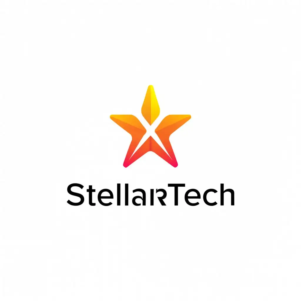 a logo design,with the text "StellarTech", main symbol:star

,Minimalistic,be used in Technology industry,clear background