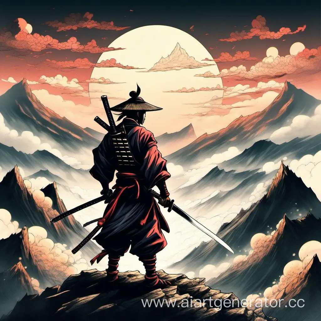 Samurai-Warrior-Mastering-the-Elements-at-Dawn-on-the-Mountain