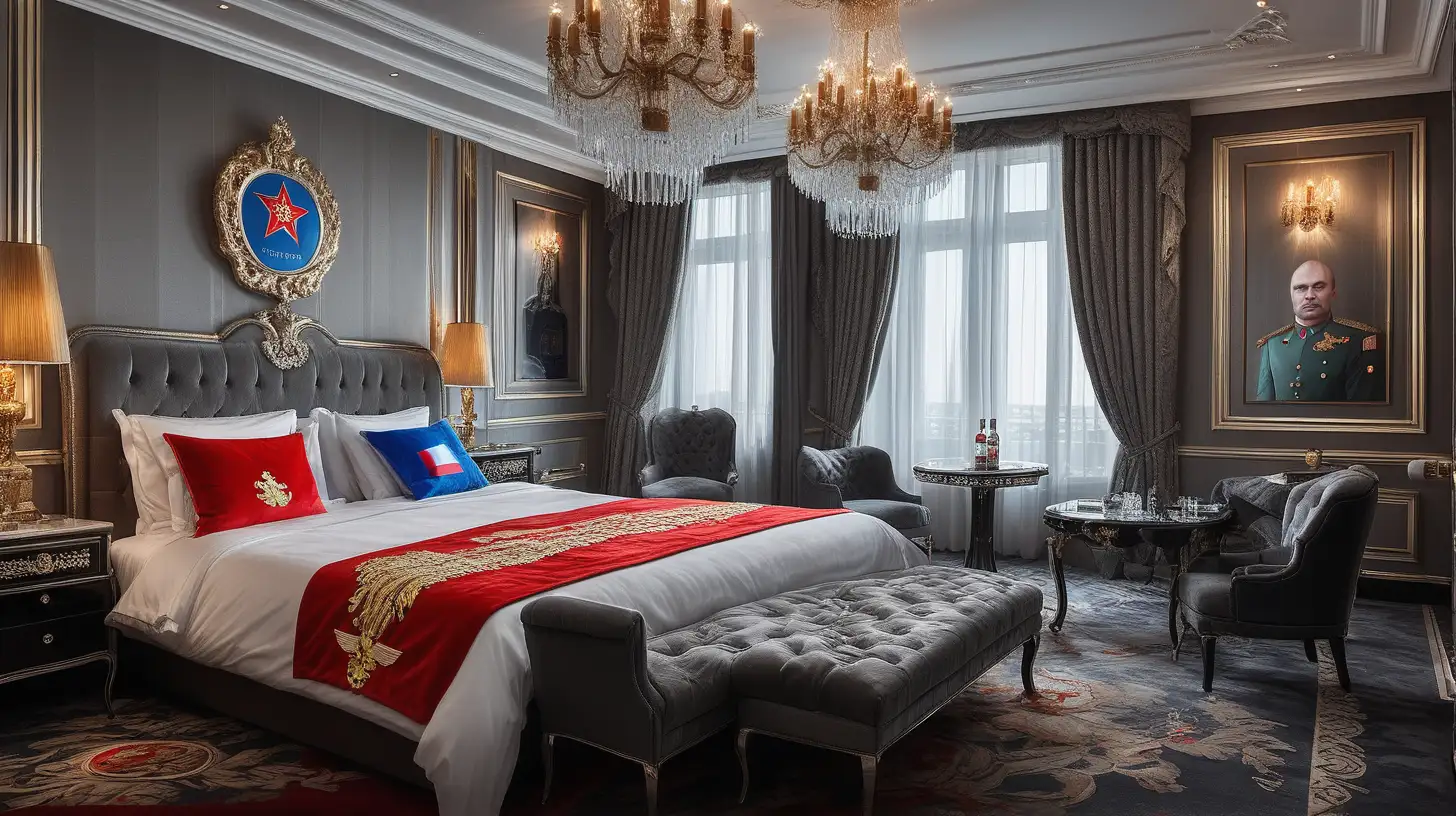 Luxurious RussianThemed Hotel Room with Vodka Accent