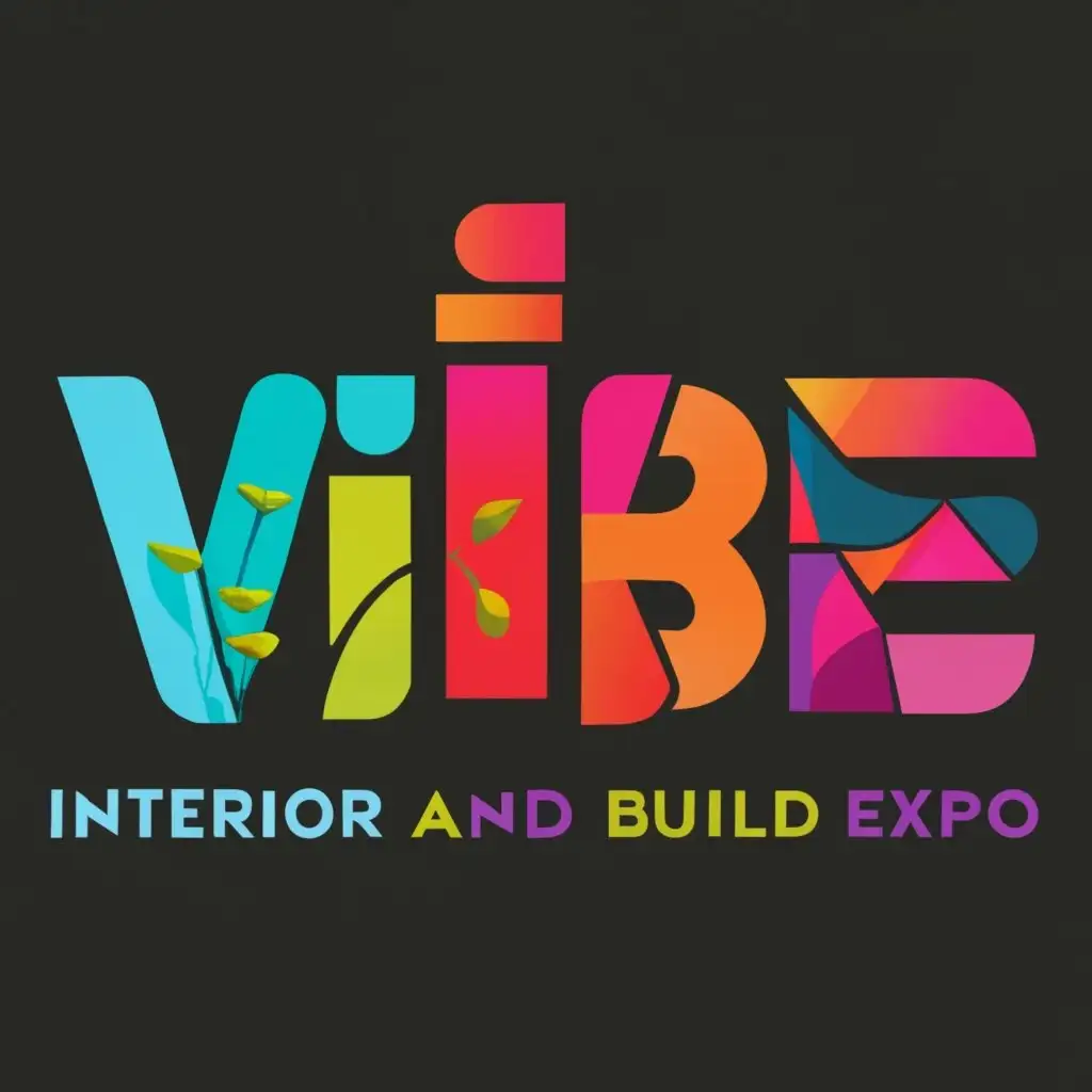logo, Vietnam interior and build expo, with the text "vibe", typography