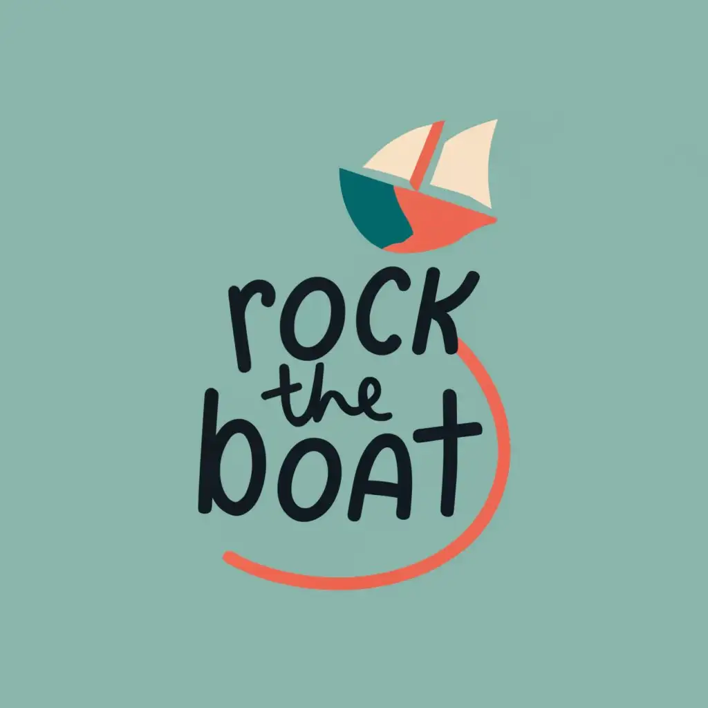 logo, element of a microphone and the wire shaped of a boat
. make it minimalist
, with the text "rock the boat", typography, be used in Nonprofit industry