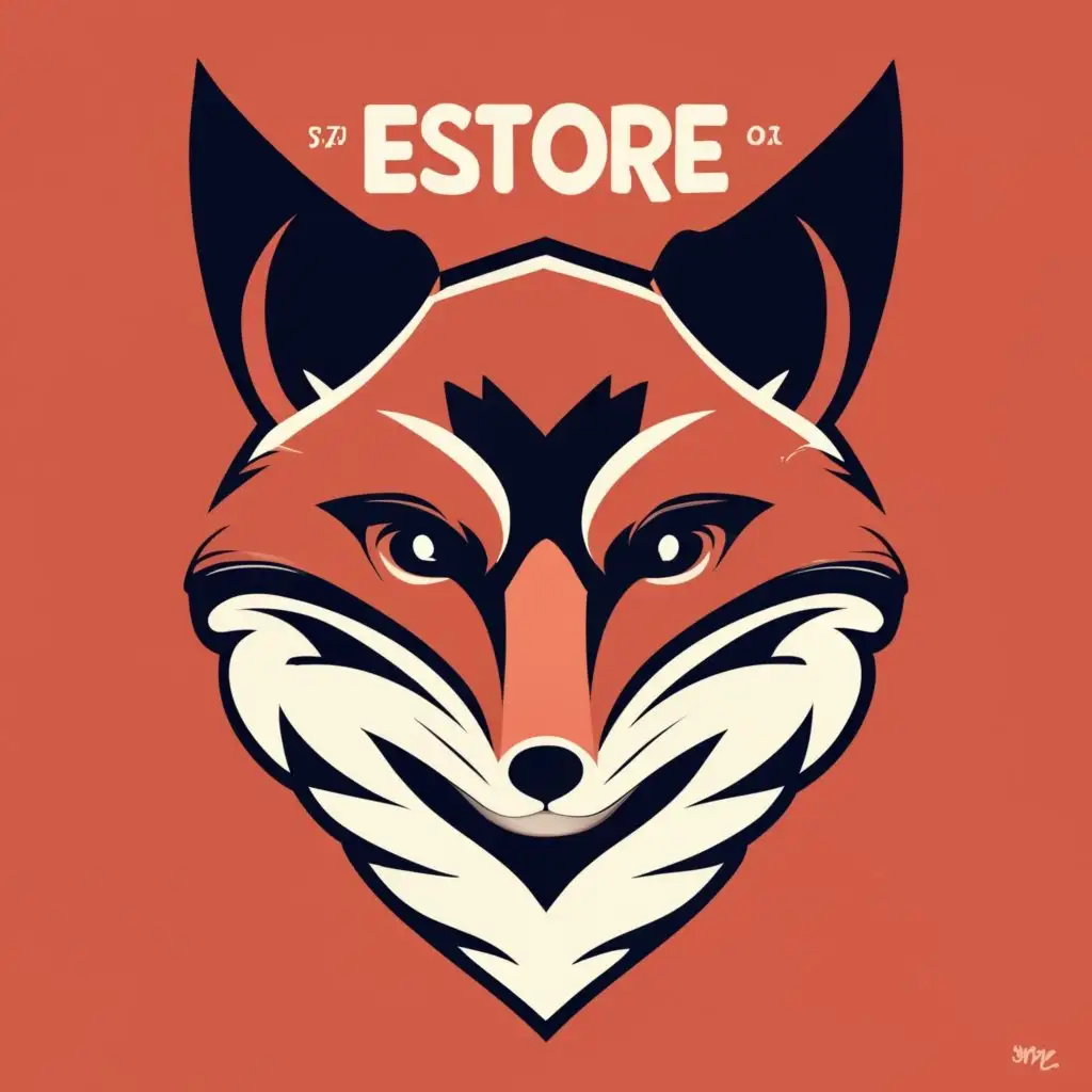 logo, sharp Fox's face, with the text "EStore DZ", typography, be used in Technology industry