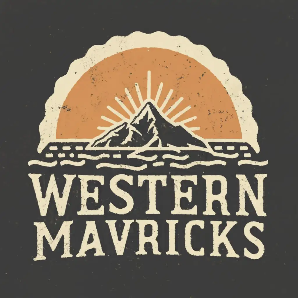 logo, mountain or coastline, with the text "Western Mavericks", typography