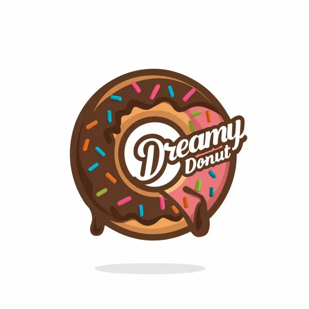 logo, letter D, with the text "dreamy donut", typography, be used in Restaurant industry