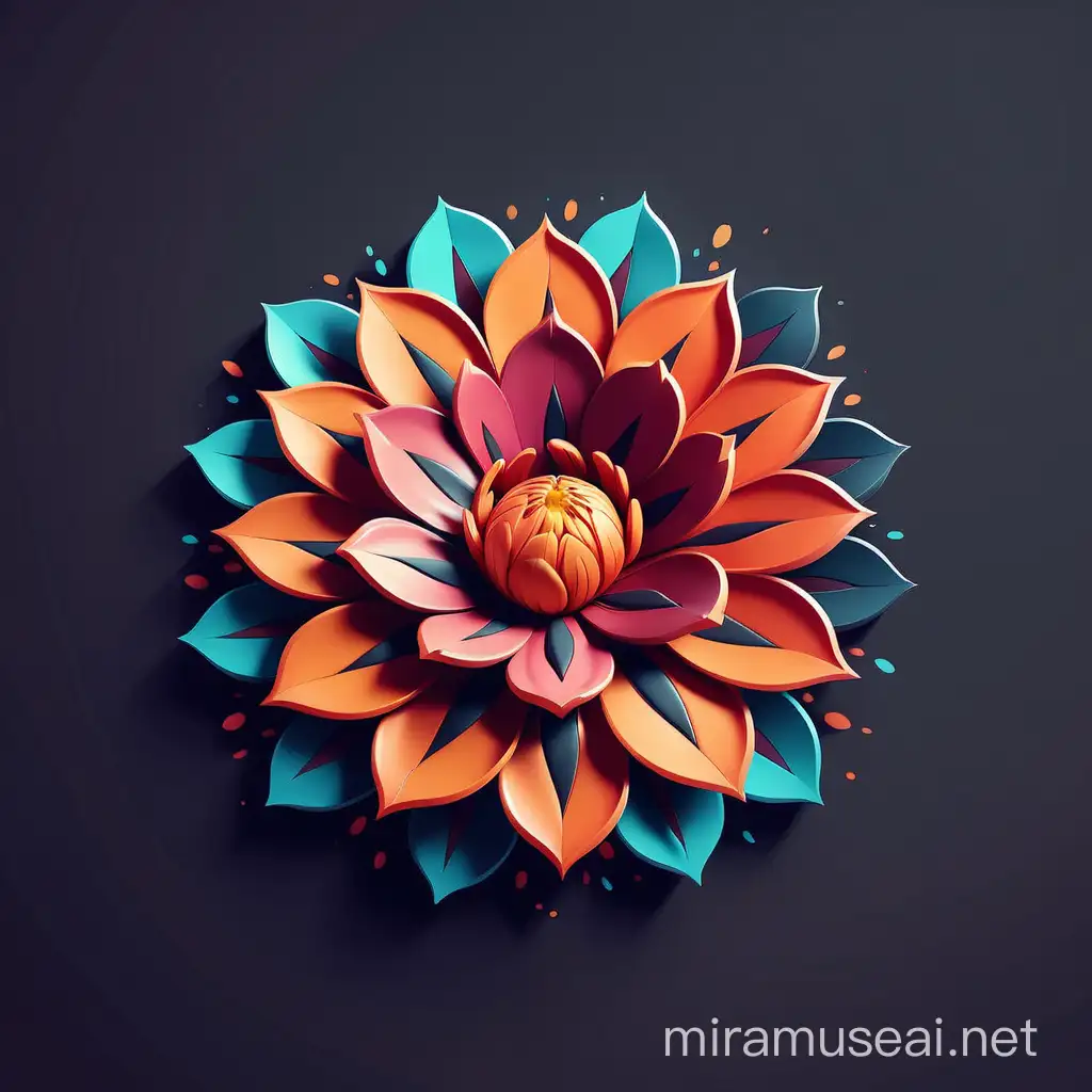 Vibrant Floral Logo Design BLOOM in Full Blossom