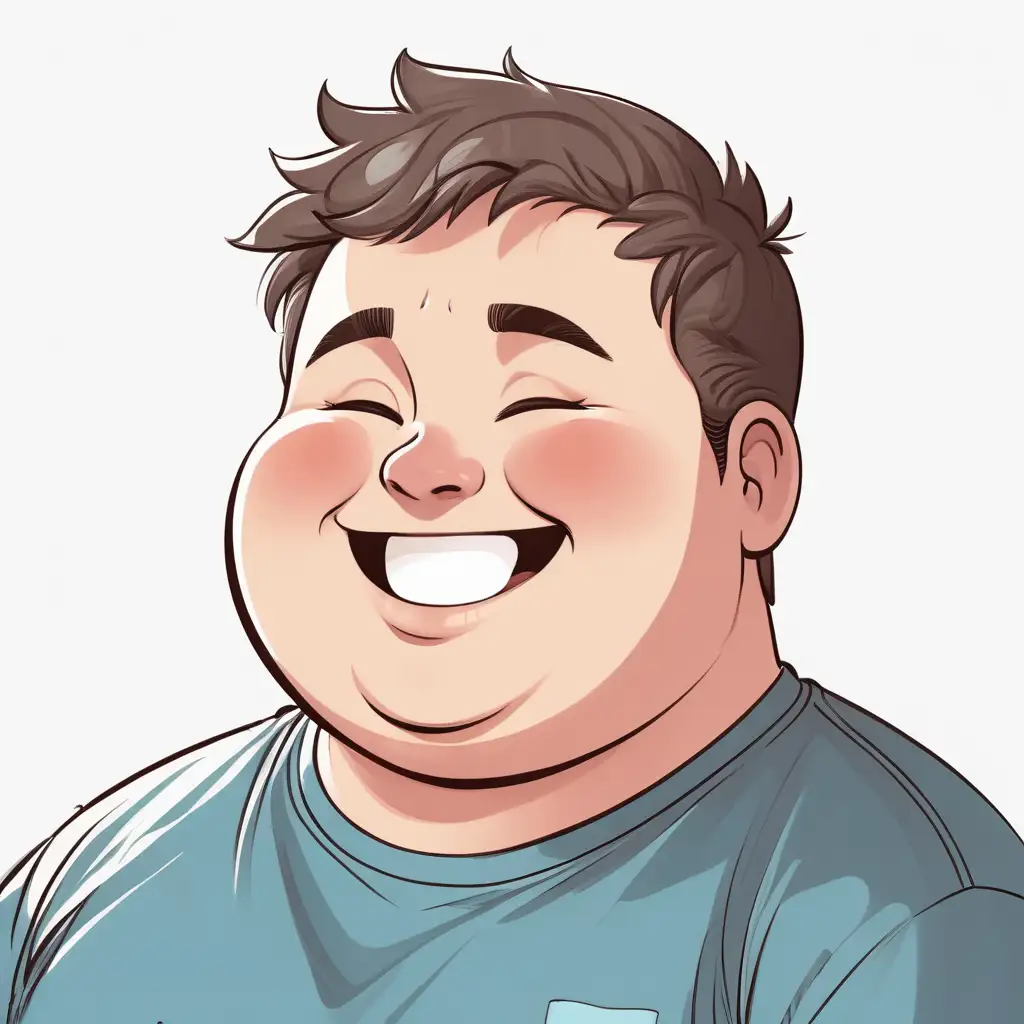 Cheerful Chubby Young Man with a Radiant Smile