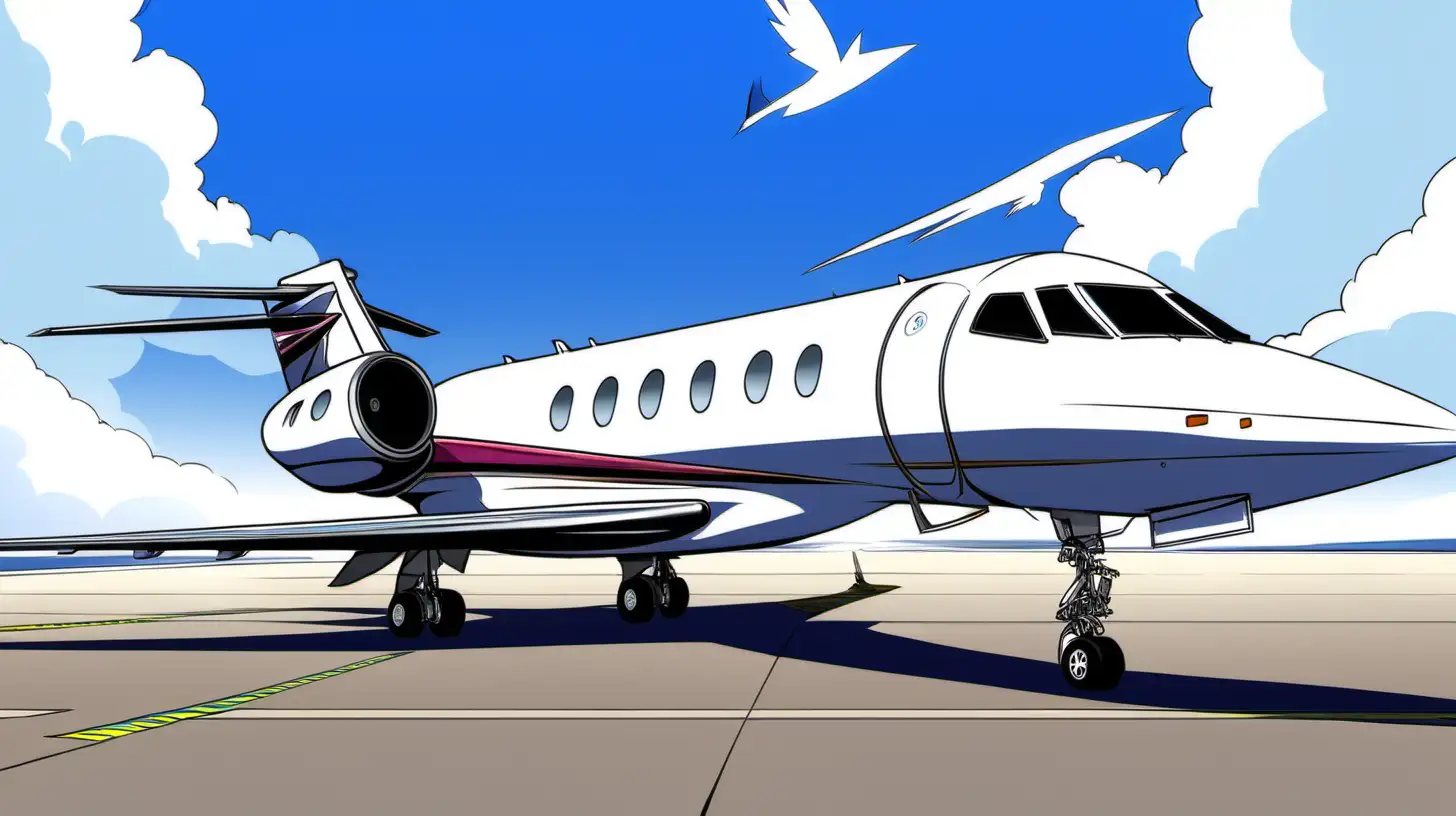 Luxurious Private Jet in Anime Style