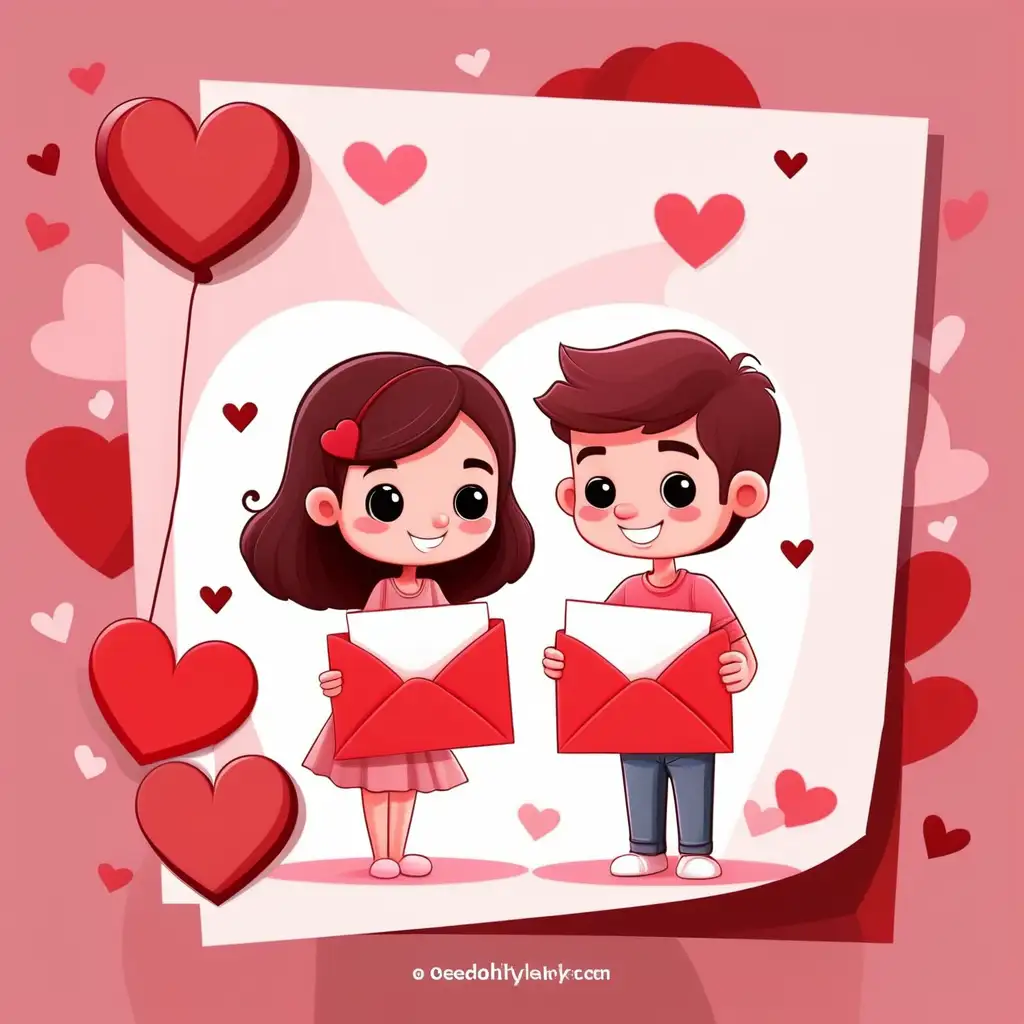 Valentine's letter cartoon cute love