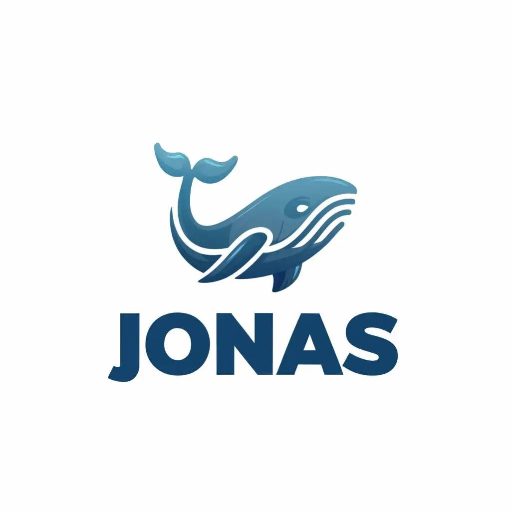 a logo design,with the text "JONAS", main symbol:whale,Moderate,be used in Religious industry,clear background