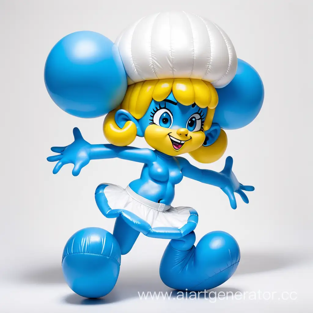 Latex-Smurfette-Costume-Blue-Skinned-Girl-with-Inflatable-Hair