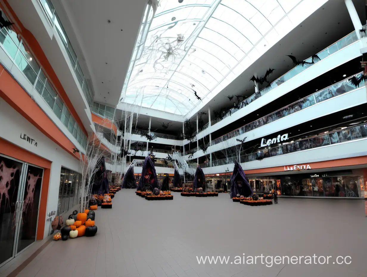 shopping mall named "Lenta" waits for its visitiors horror style halloween