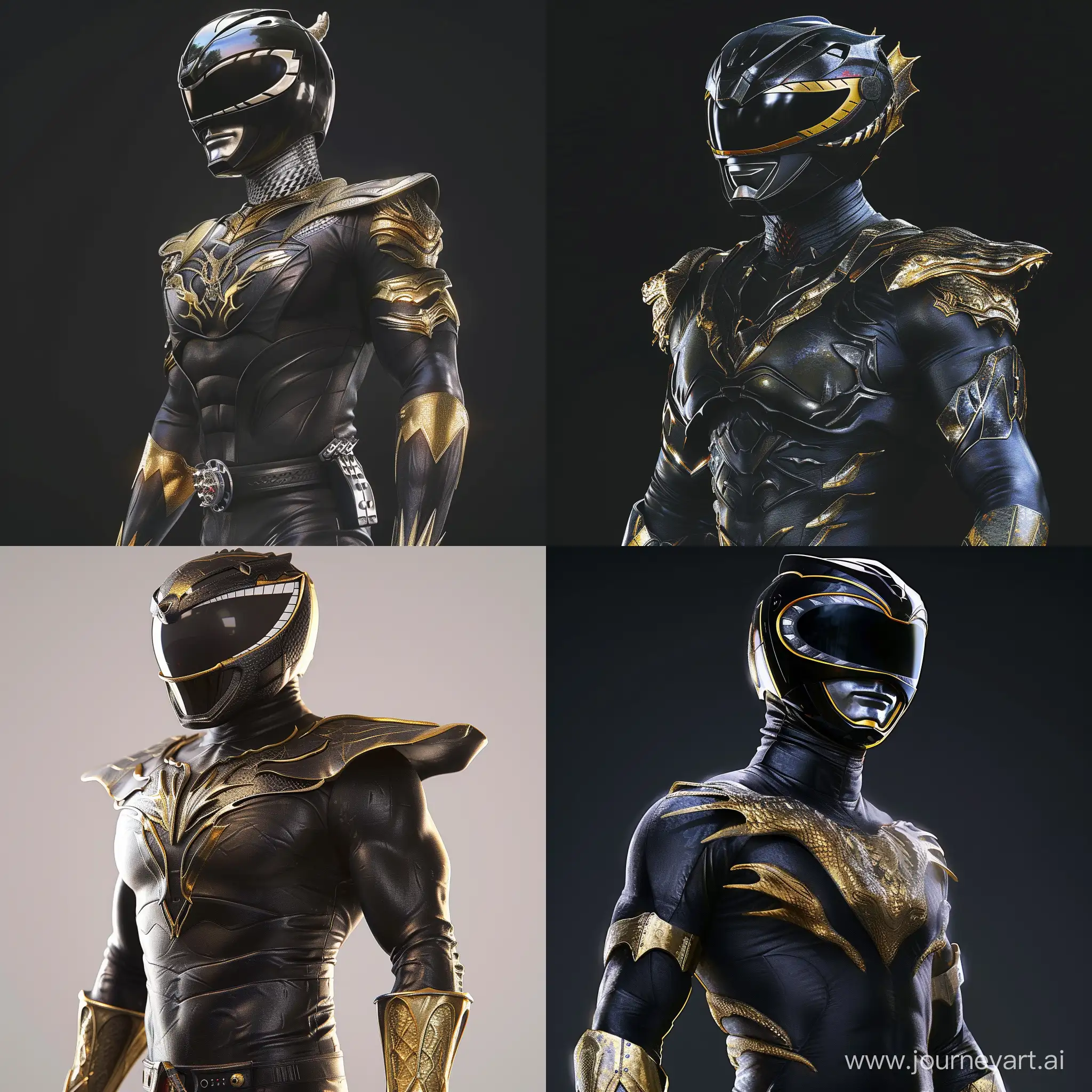 Muscular-Black-Power-Ranger-in-Golden-Armor-with-Dragon-Helmet