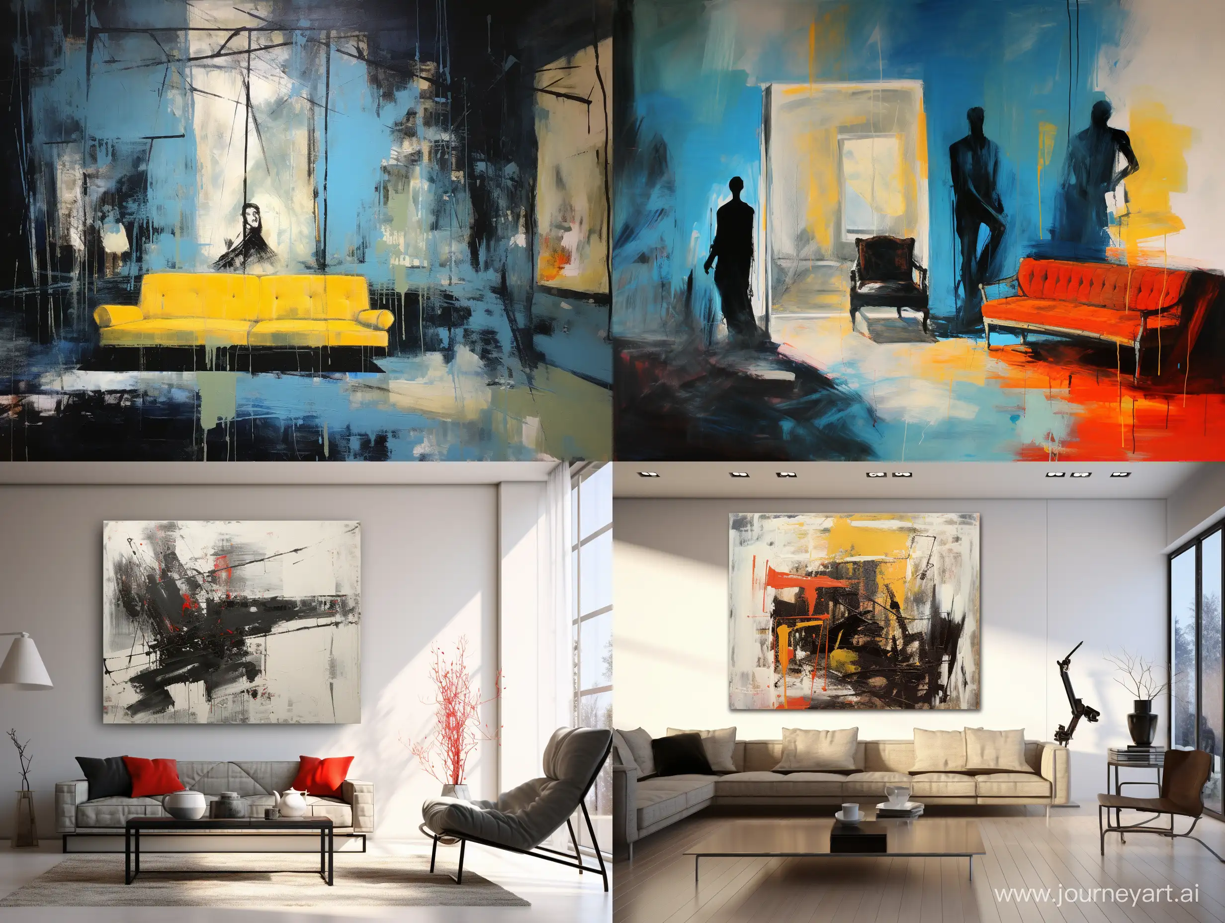 Vibrant-Abstraction-Expressive-Strokes-and-Ghostly-Silhouettes-in-a-Modern-Interior