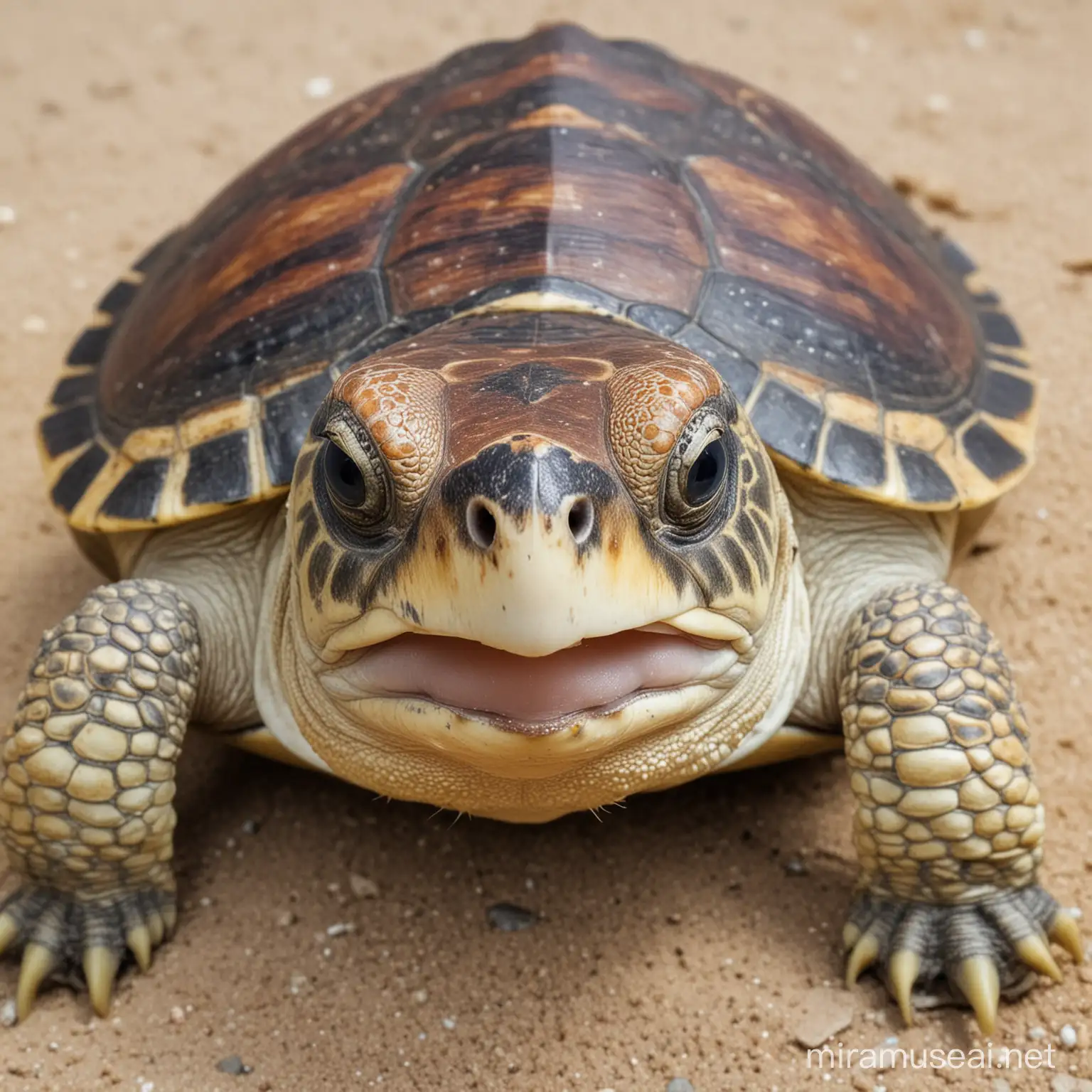 Charming Down Syndrome Turtle Character | MUSE AI