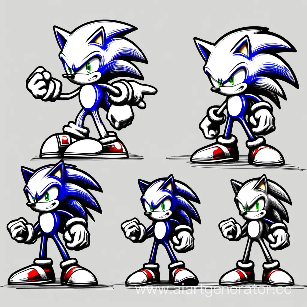 Dynamic-Sonic-Illustrations-in-Various-Art-Styles