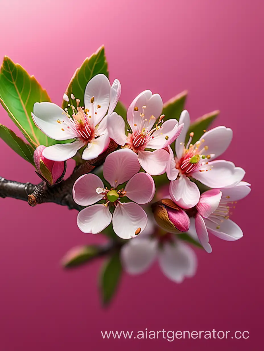 Vibrant-Almond-Blossom-8k-Artwork-on-Pink-and-Green-Background