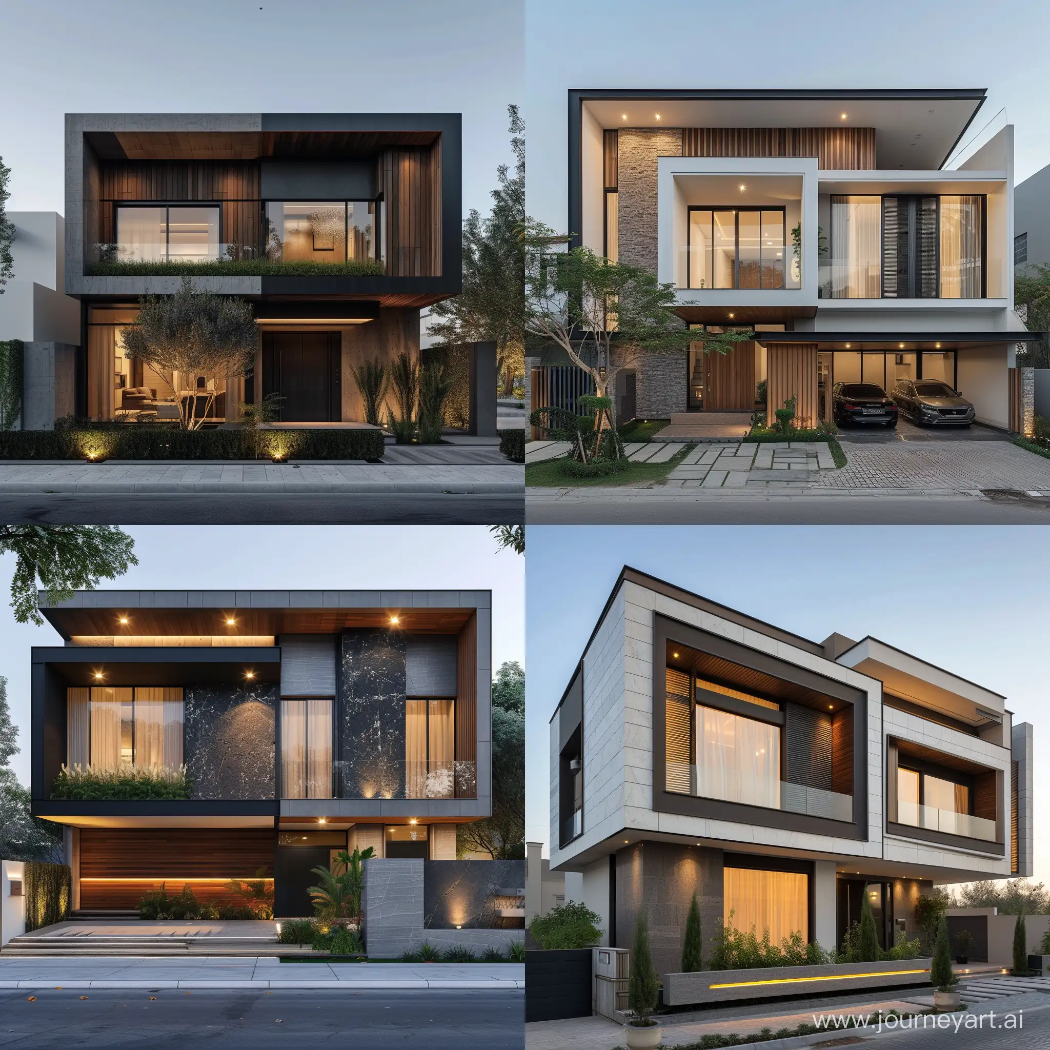 Contemporary-House-Facade-with-Geometric-Elegance