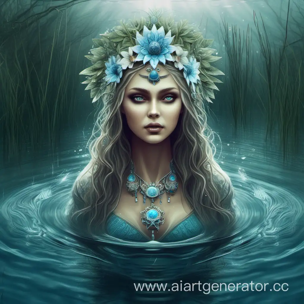 Mystical-Depiction-of-a-Slavic-Water-Goddess-in-Enchanting-Waters