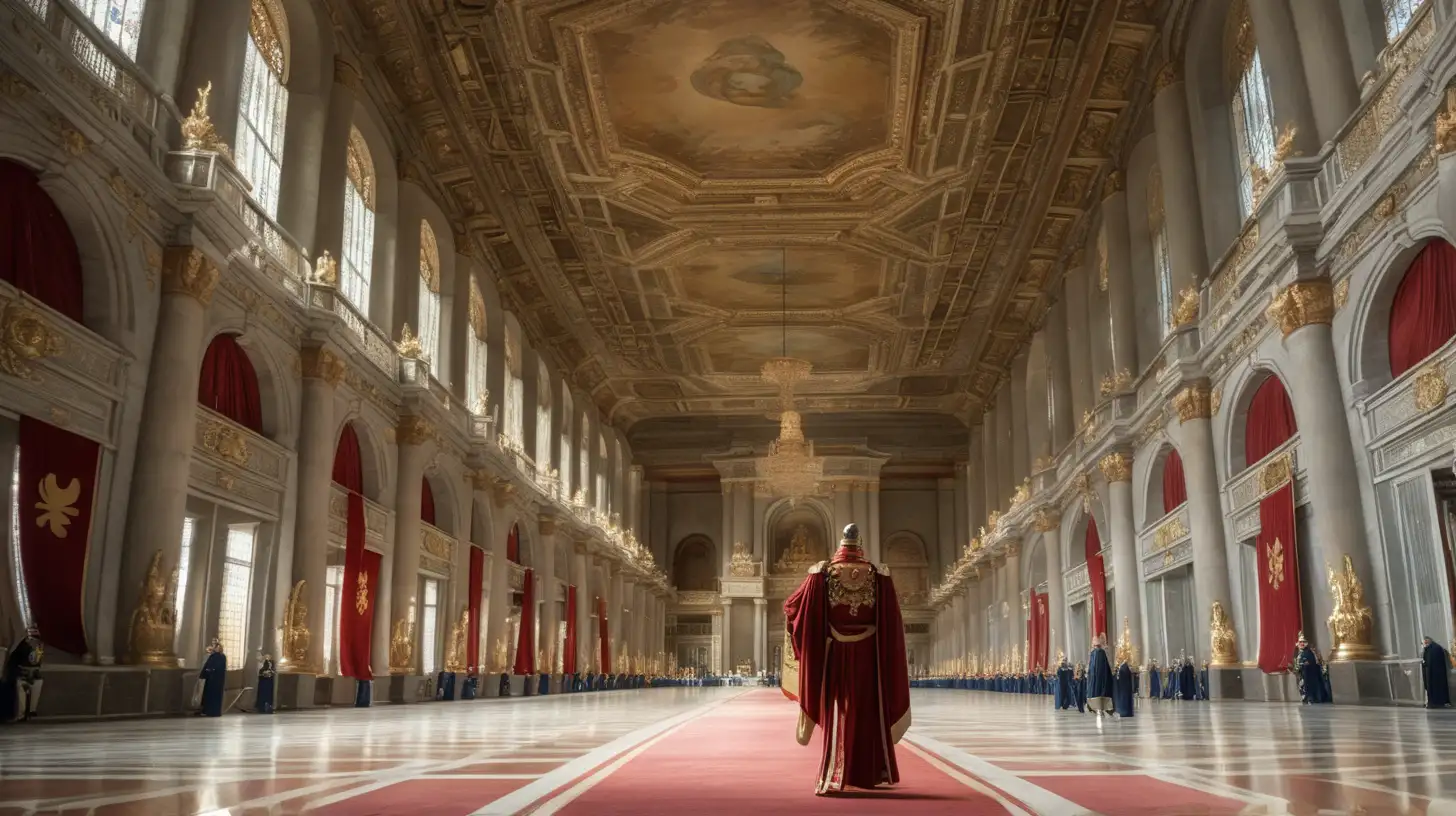 Worried Emperor Pacing in Grand Hall