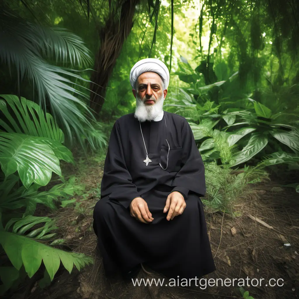 Serene-Iranian-Cleric-Amidst-Lush-Jungle-Greenery