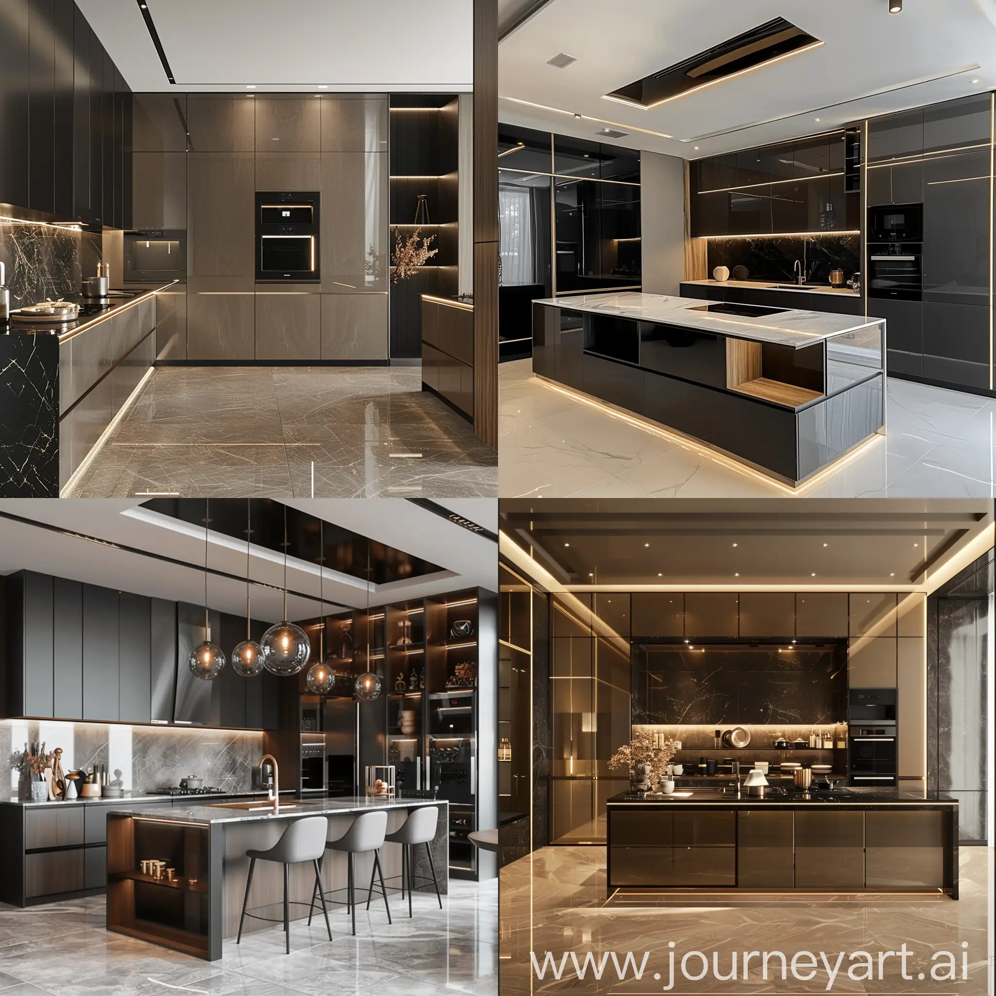 luxury modern kitchen with full set interior unique classy and subtle
