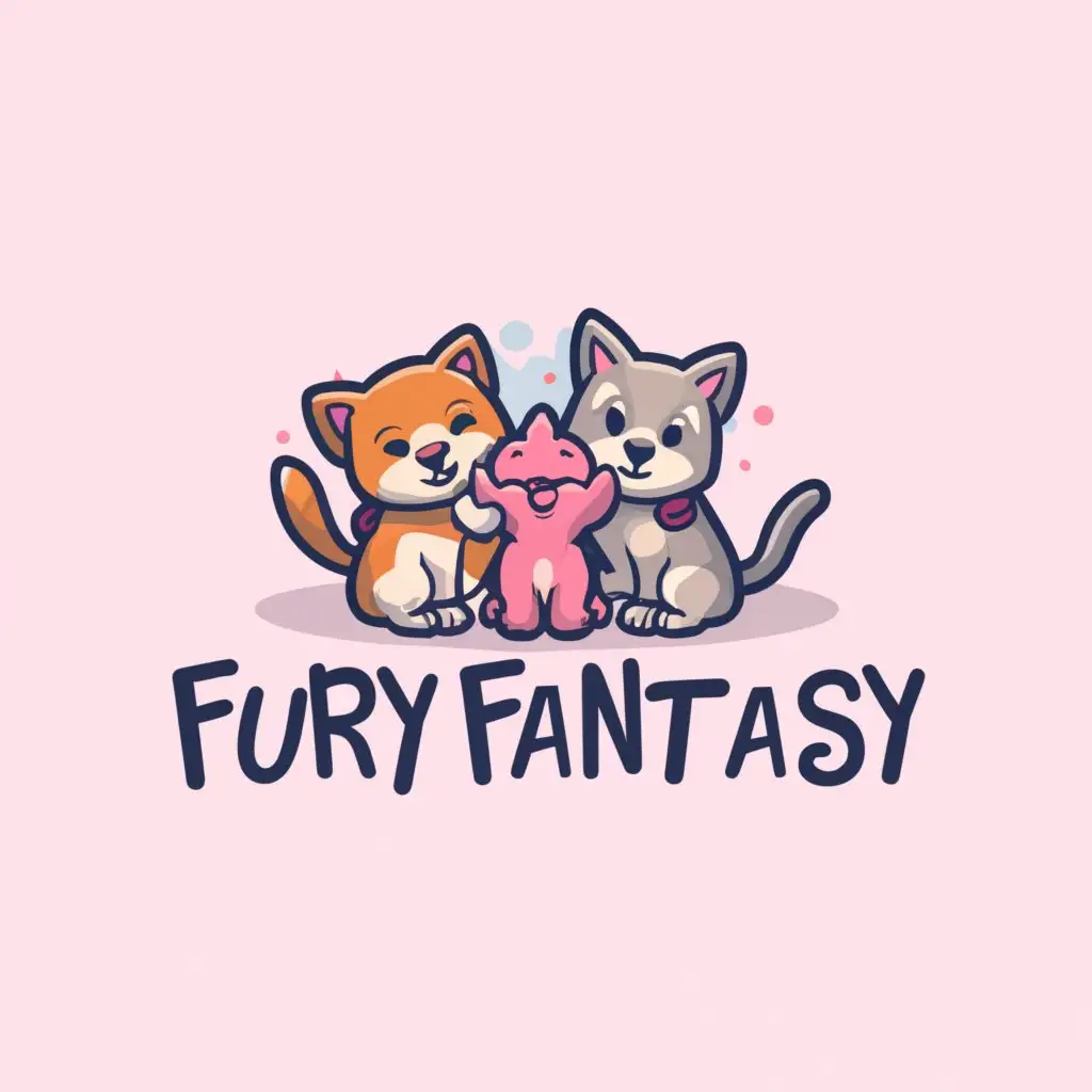a logo design,with the text "Furry fantasy", main symbol:pets , cats and dogs,Moderate,clear background
