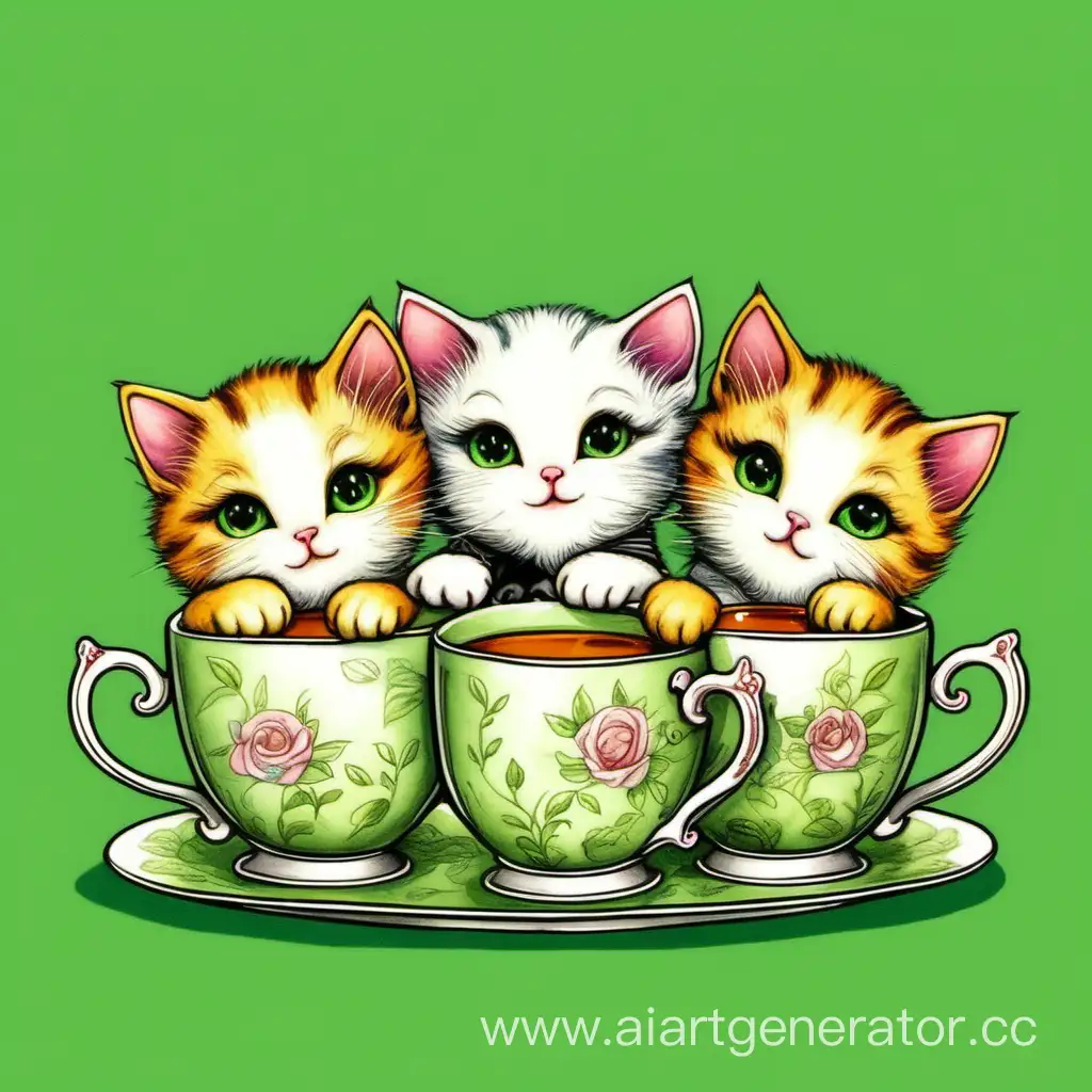 Adorable-Tea-Kittens-on-Lush-Green-Background
