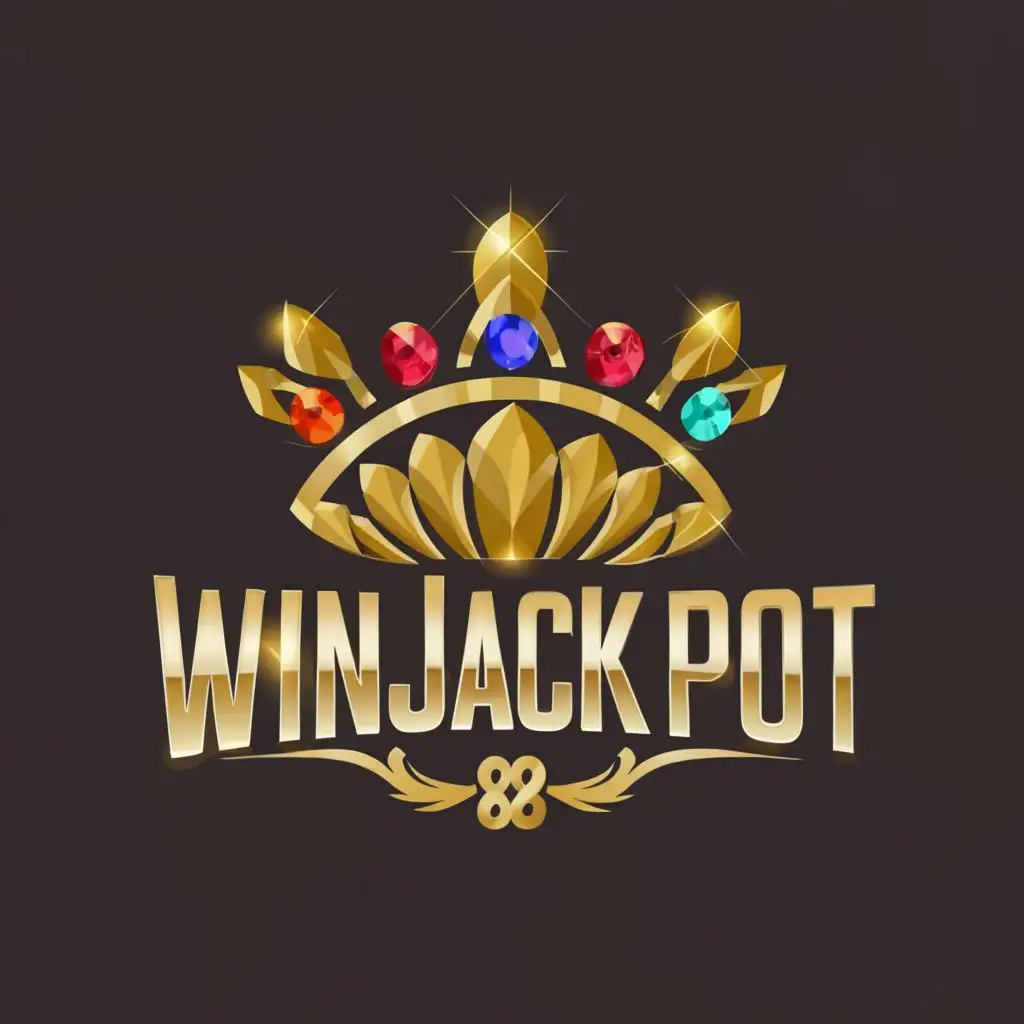 a logo design,with the text "WINJACKPOT88", main symbol:CROWN,complex,clear background