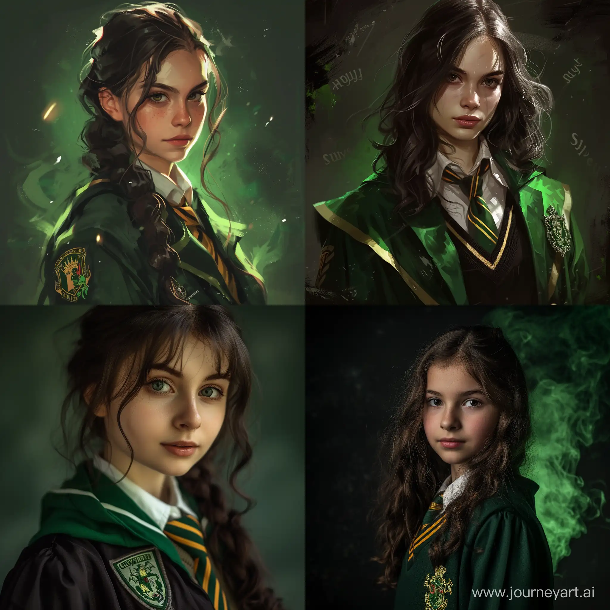 Enchanting-Slytherin-Sorcery-Magical-Girl-in-Hogwarts-Uniform