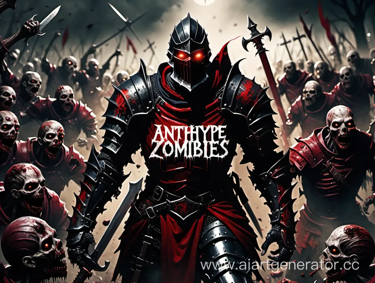 Antihype-Knight-Battling-Horde-of-Zombies-in-Black-and-Red-Armor