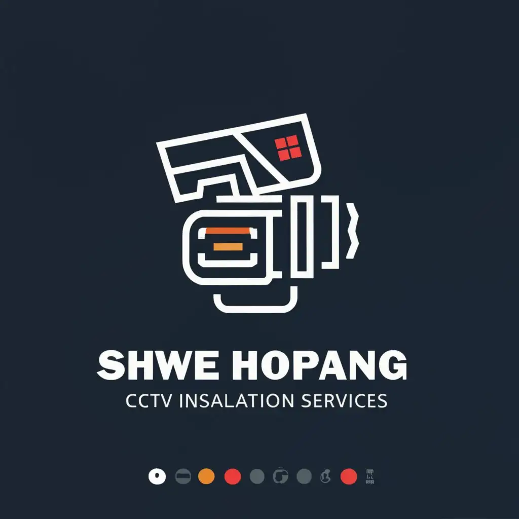 a logo design,with the text "Shwe Hopang", main symbol:CCTV Installation and Services
Contact - 09662712174
Location - Kaung Hone , Hopang,Moderate,be used in Technology industry,clear background