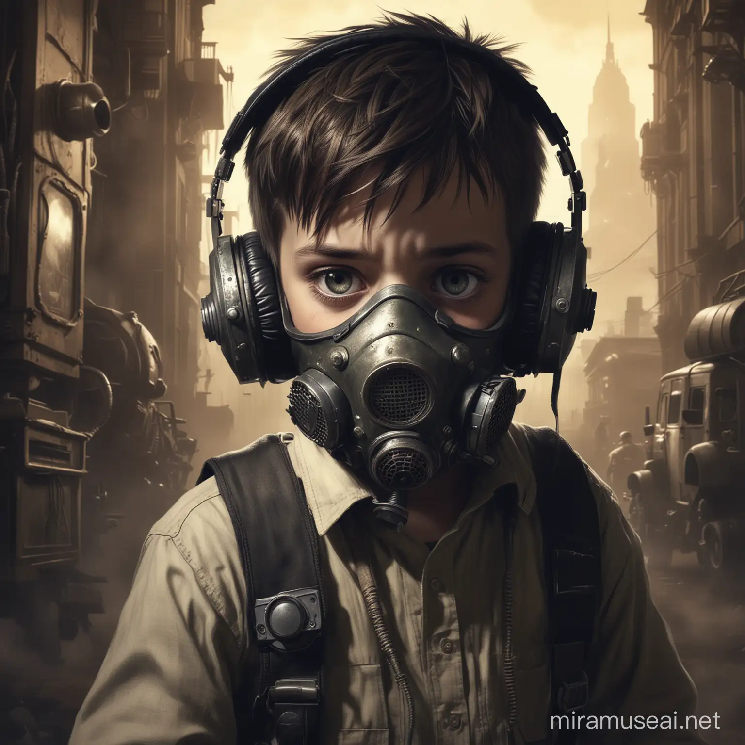 Child in PostApocalyptic Wasteland Heavy Metal and High Tech