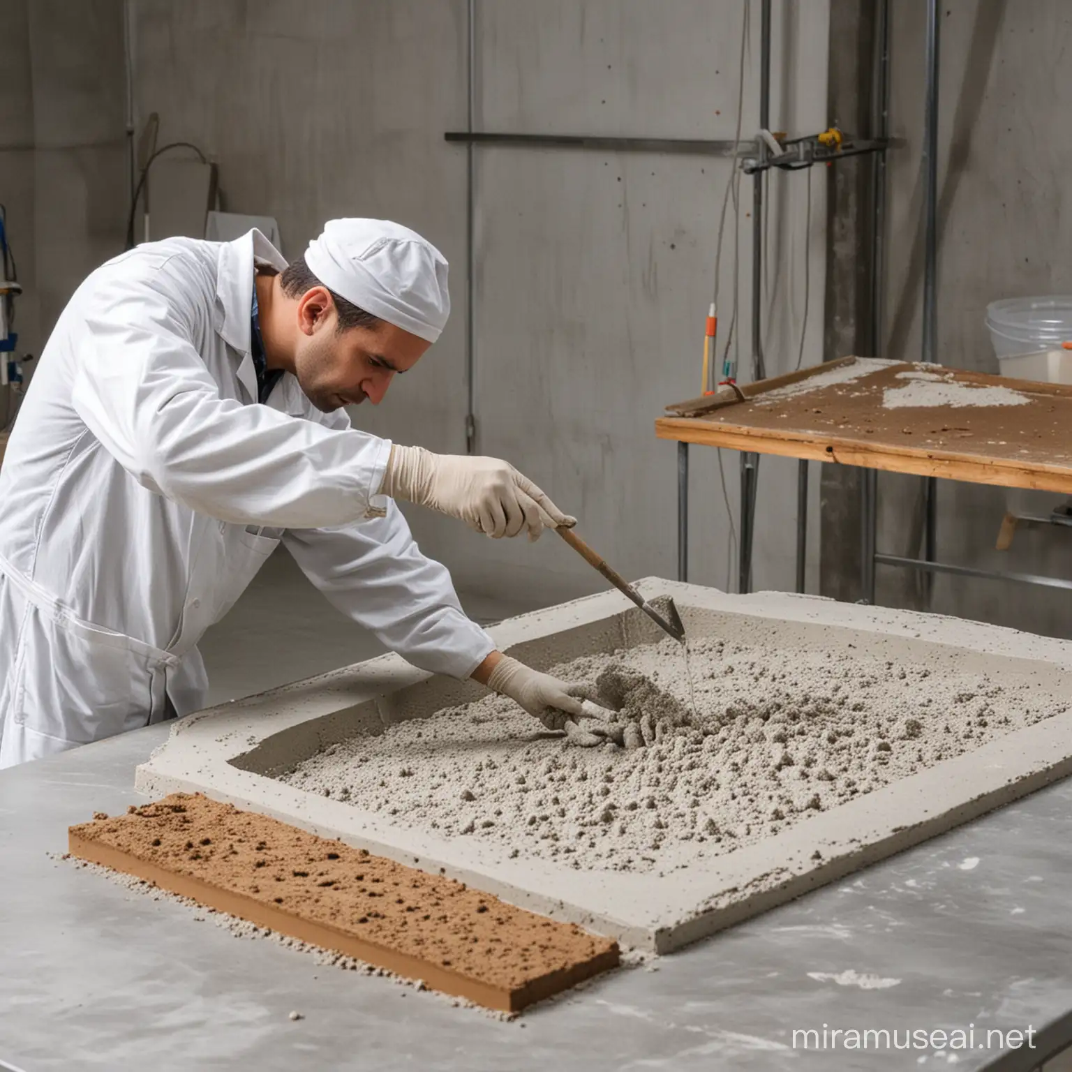 making of eco-concrete in the laboratory for construction works
