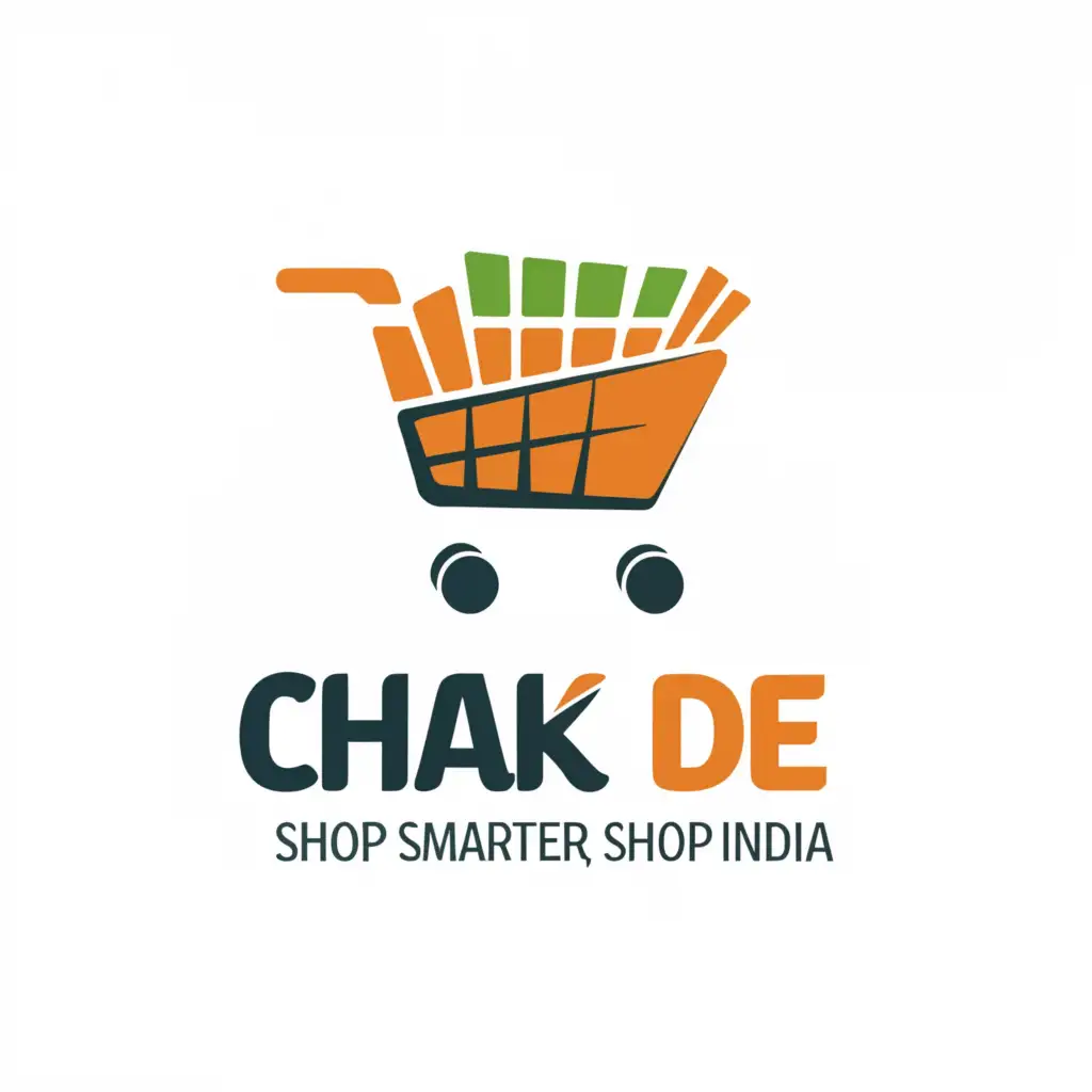 a logo design, with the text Chak de, main symbol: Shop smarter, shop India, Minimalistic, be used in the Retail industry, clear background, The logo font can be more playful or bold to stand out.