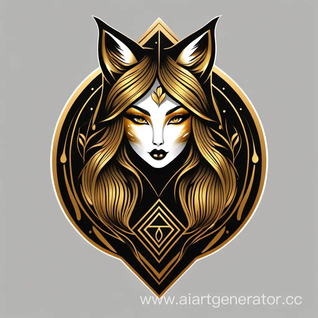 Adorable-Black-and-Gold-Fox-Logo-Featuring-Alissiya-the-Beautiful-Girl