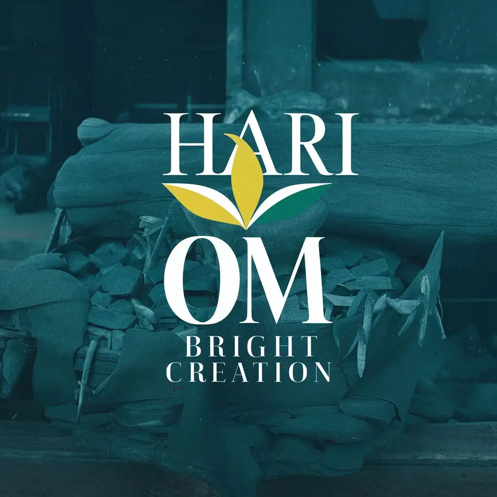 LOGO-Design-For-Hari-Om-Bright-Creation-Vibrant-Typography-with-Spiritual-Inspiration