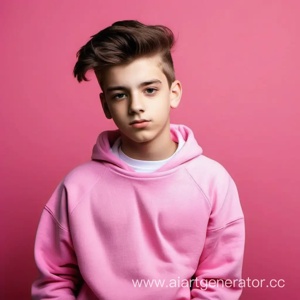 Крутой подросток  в розовой кофте