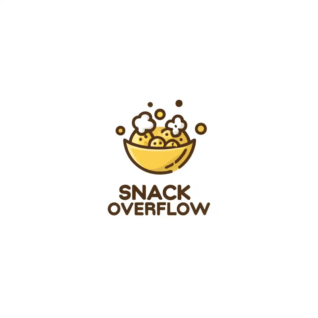 a logo design,with the text "Snack overflow", main symbol:snack,Minimalistic,clear background